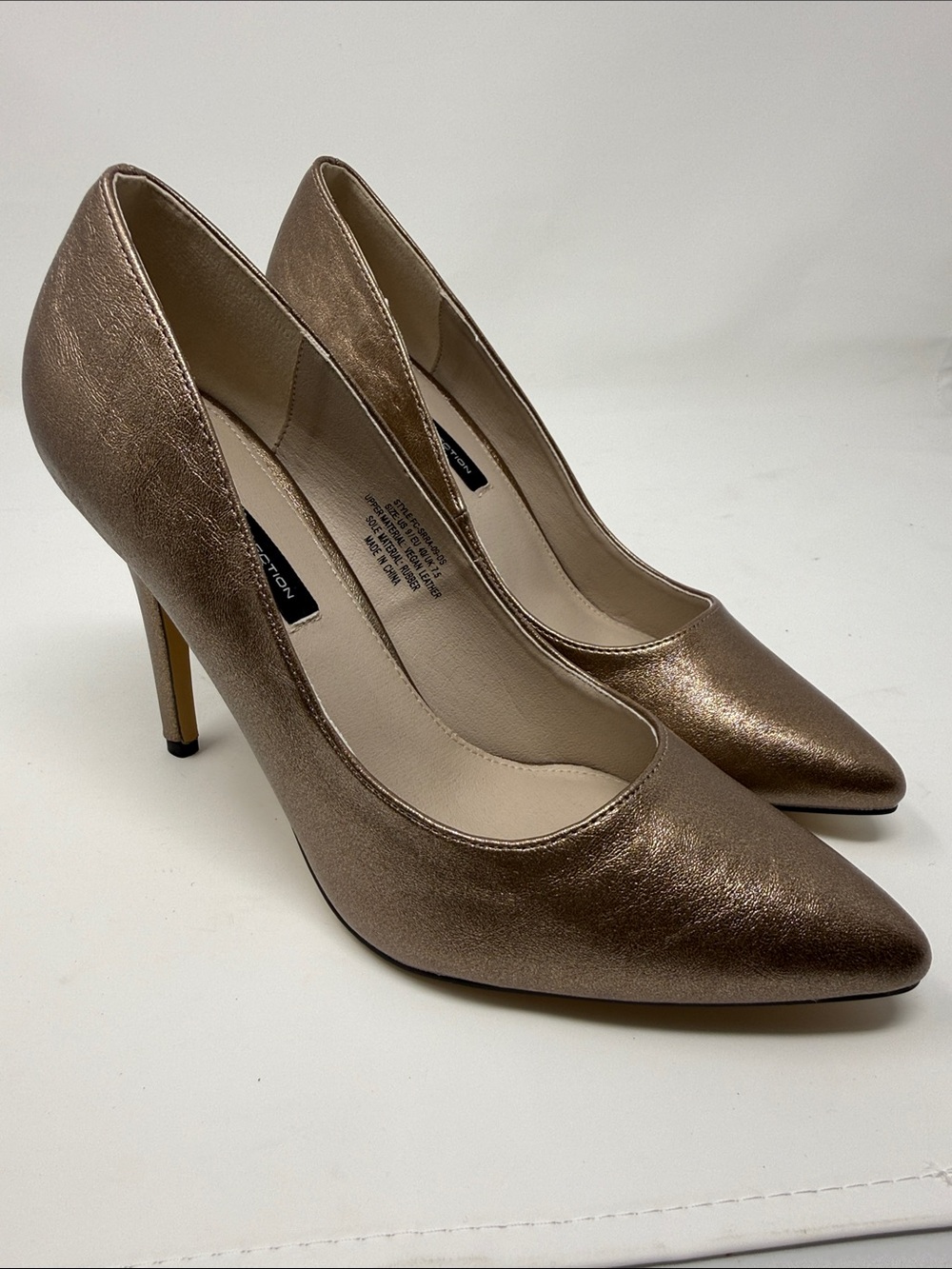 French Connection Metallic Bronze Pointed Pumps